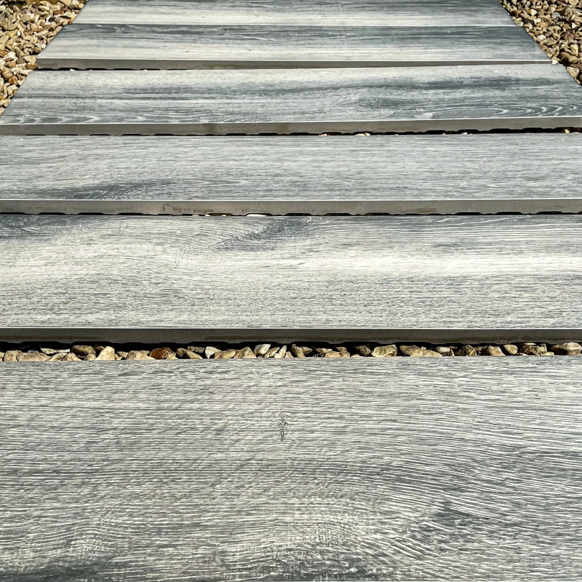 Ash Grey Wood Outdoor Porcelain Paving Tiles - 900x195 - 20mm