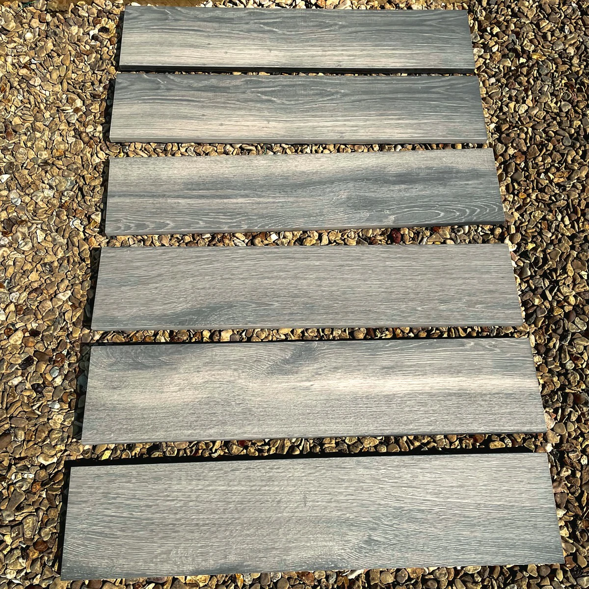 Ash Grey Wood Outdoor Porcelain Paving Tiles - 900x195 - 20mm