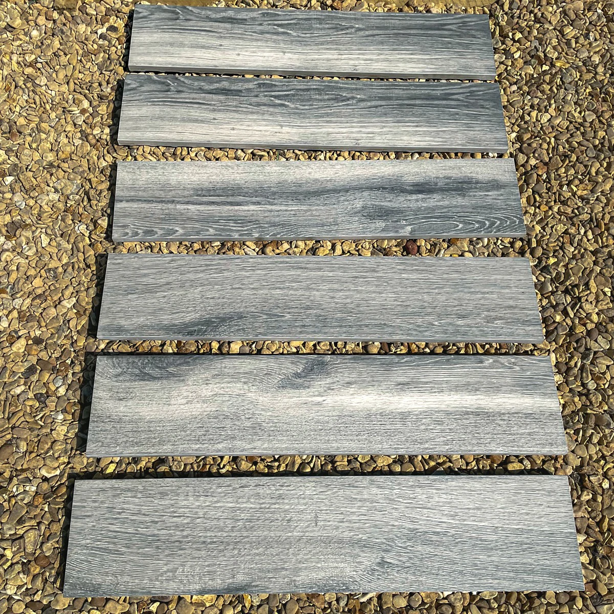 Ash Grey Wood Outdoor Porcelain Paving Tiles - 900x195 - 20mm