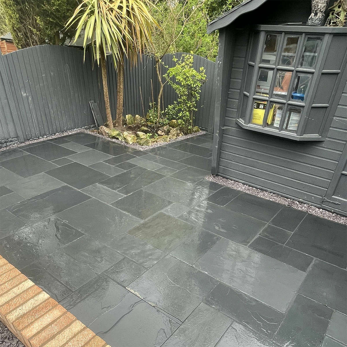 Blue Black Slate Paving Slabs - Patio Kit - 20mm