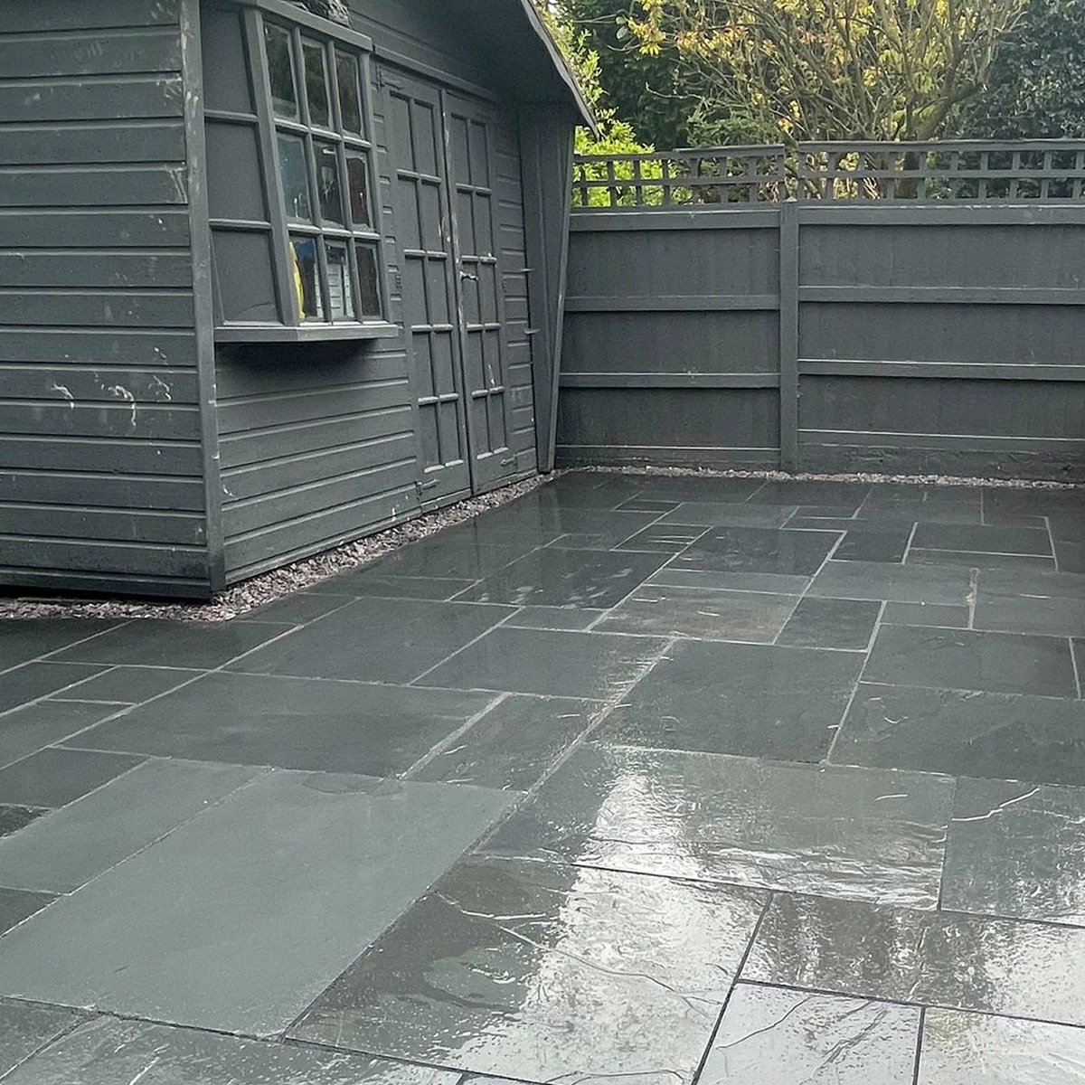 Blue Black Slate Paving Slabs - Patio Kit - 20mm