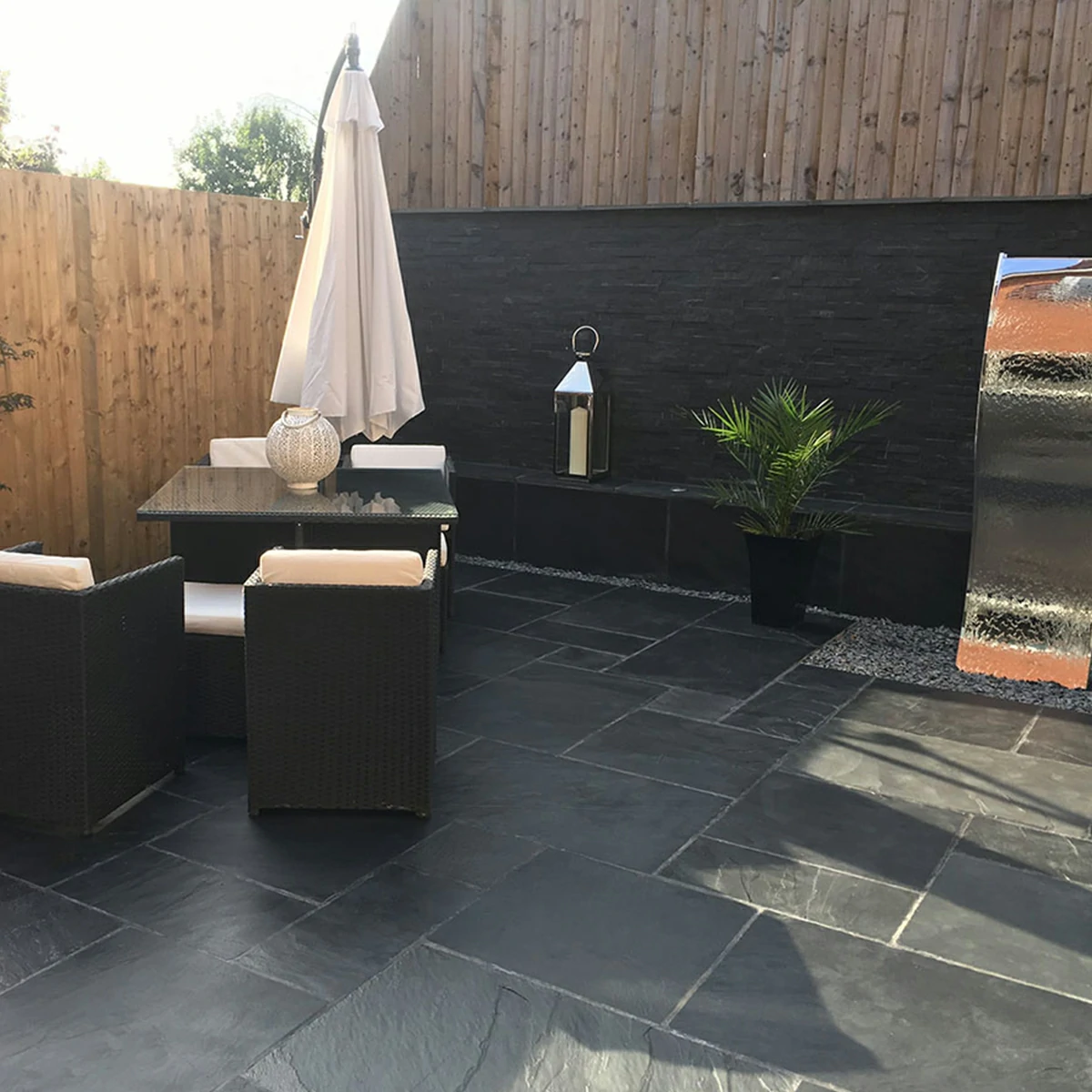 Blue Black Slate Paving Slabs - Patio Kit - 20mm