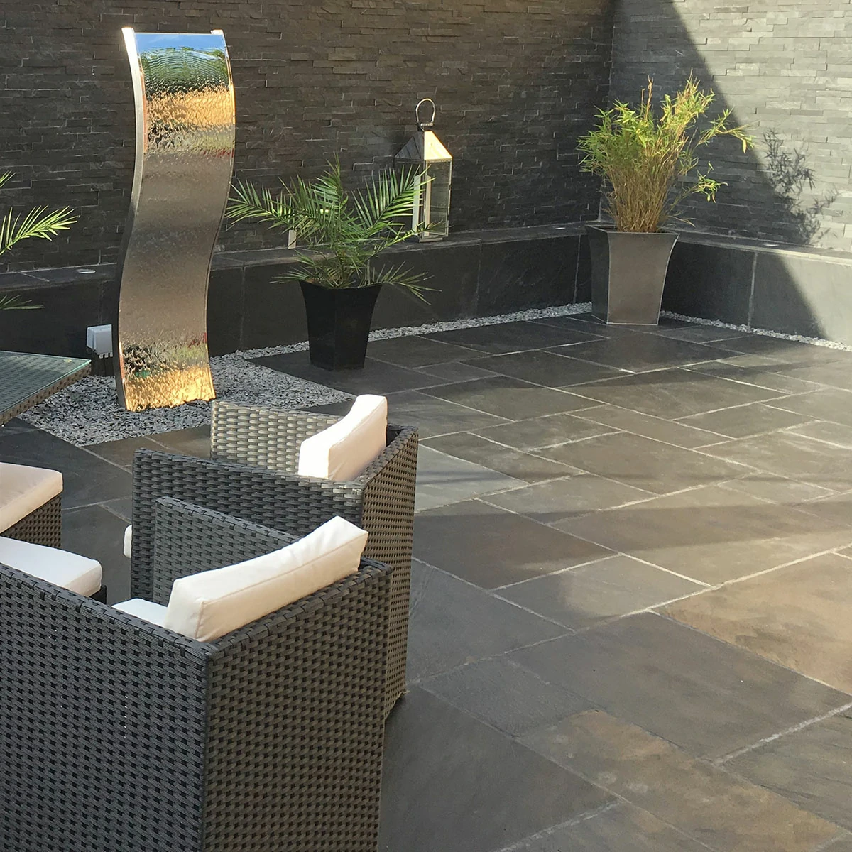 Blue Black Slate Paving Slabs - Patio Kit - 20mm
