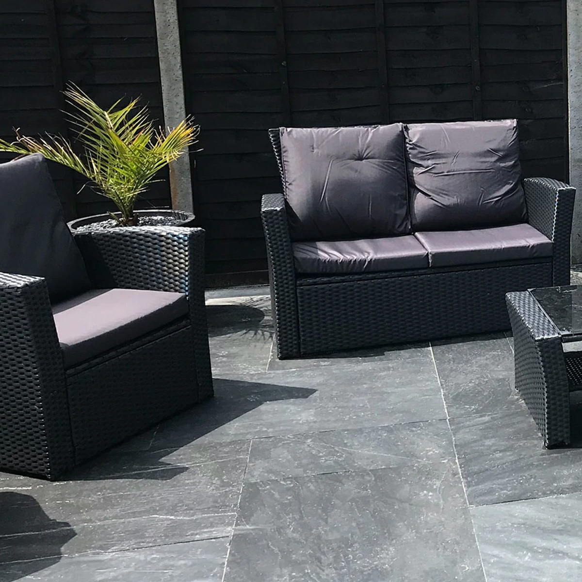 Blue Black Slate Paving Slabs - Patio Kit - 20mm