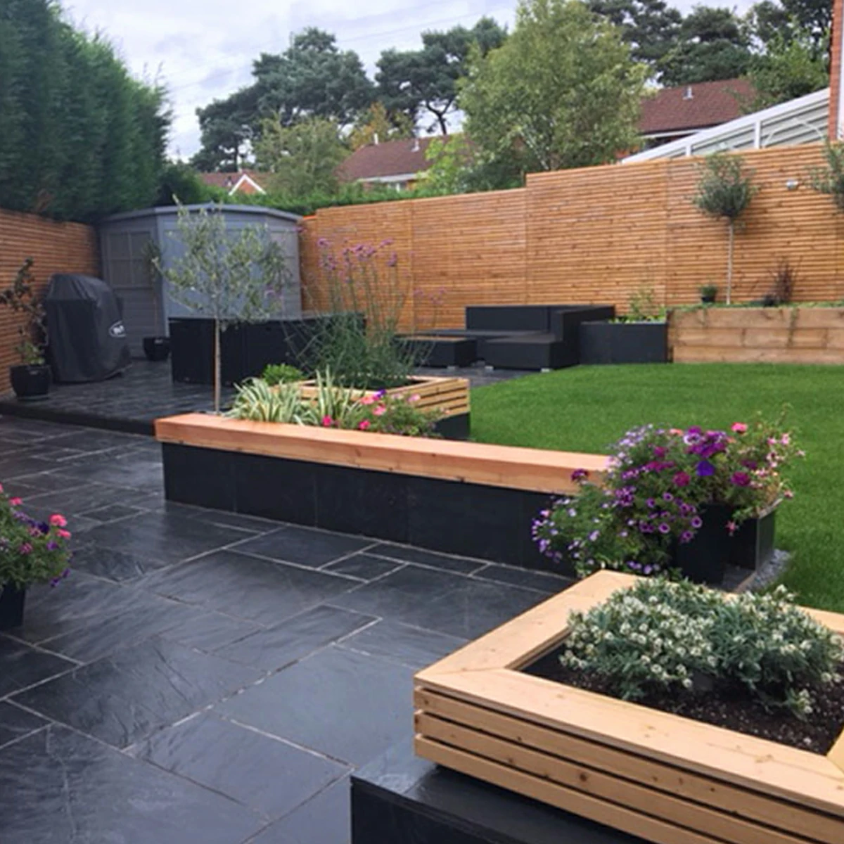 Blue Black Slate Paving Slabs - Patio Kit - 20mm