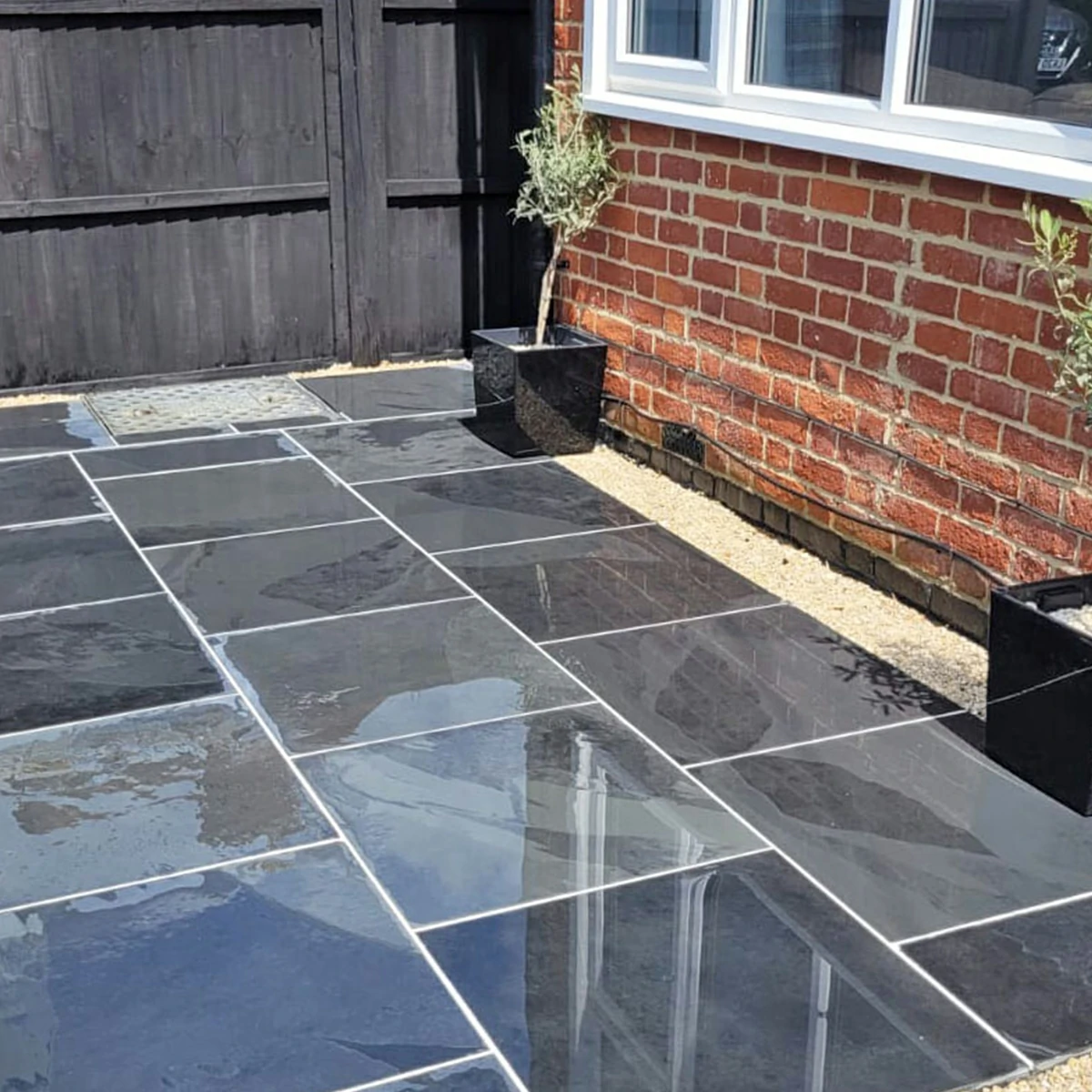 Brazilian Black Slate Paving Slabs - 600x600 - 20mm