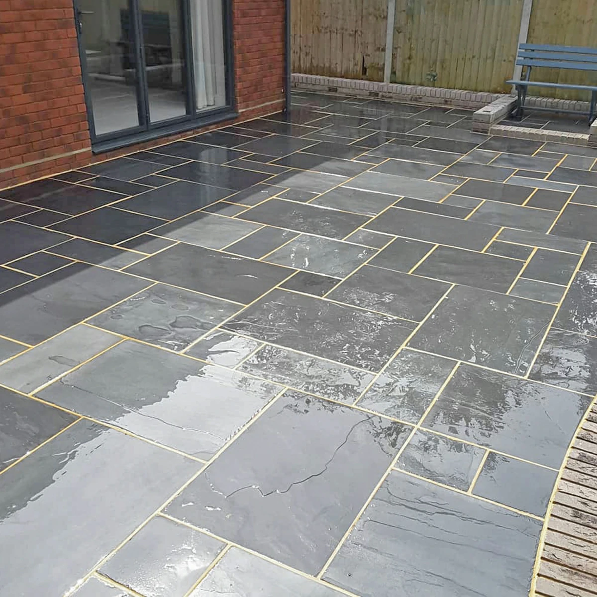 Brazilian Black Slate Paving Slabs - Patio Kit - 20mm