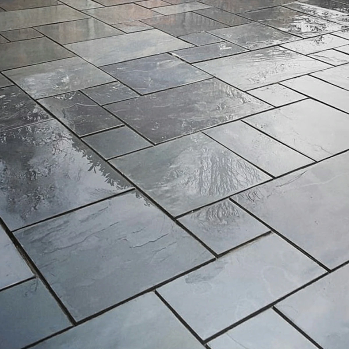 Brazilian Black Slate Paving Slabs - Patio Kit - 20mm