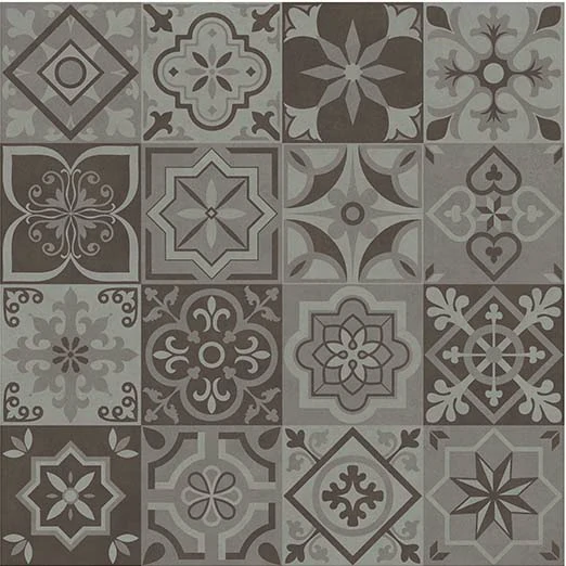 Charcoal Tapestry Decor Outdoor Porcelain Paving Tiles - 800×800 - 20mm