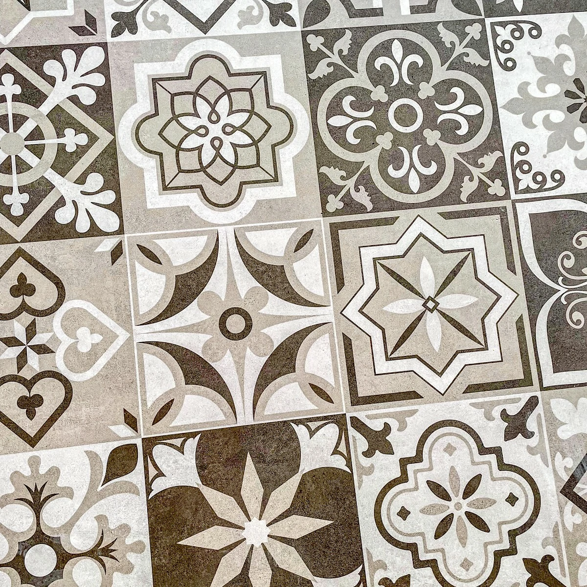 Charcoal Tapestry Decor Outdoor Porcelain Paving Tiles - 800×800 - 20mm