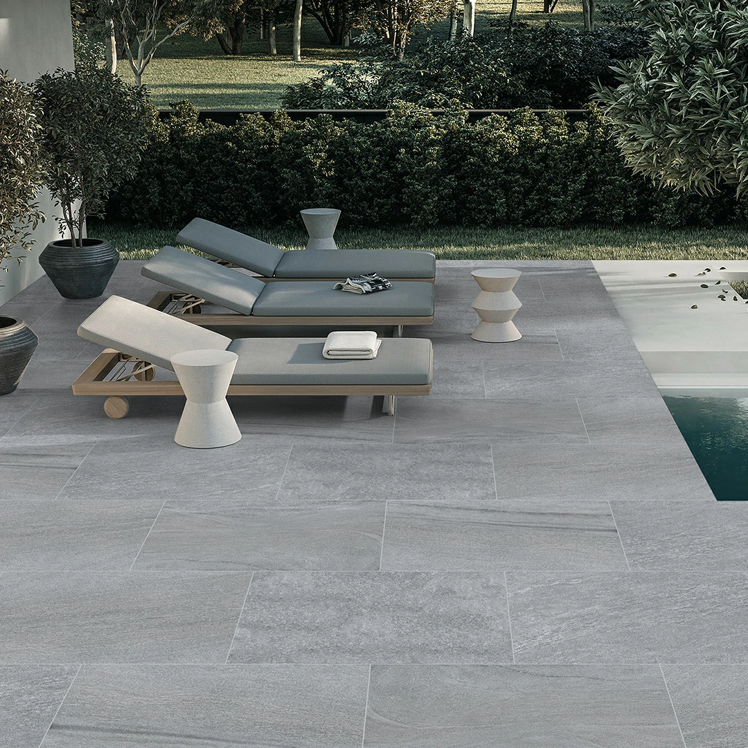 Everest Grey Outdoor Porcelain Paving Tiles - 600x600 - 20mm