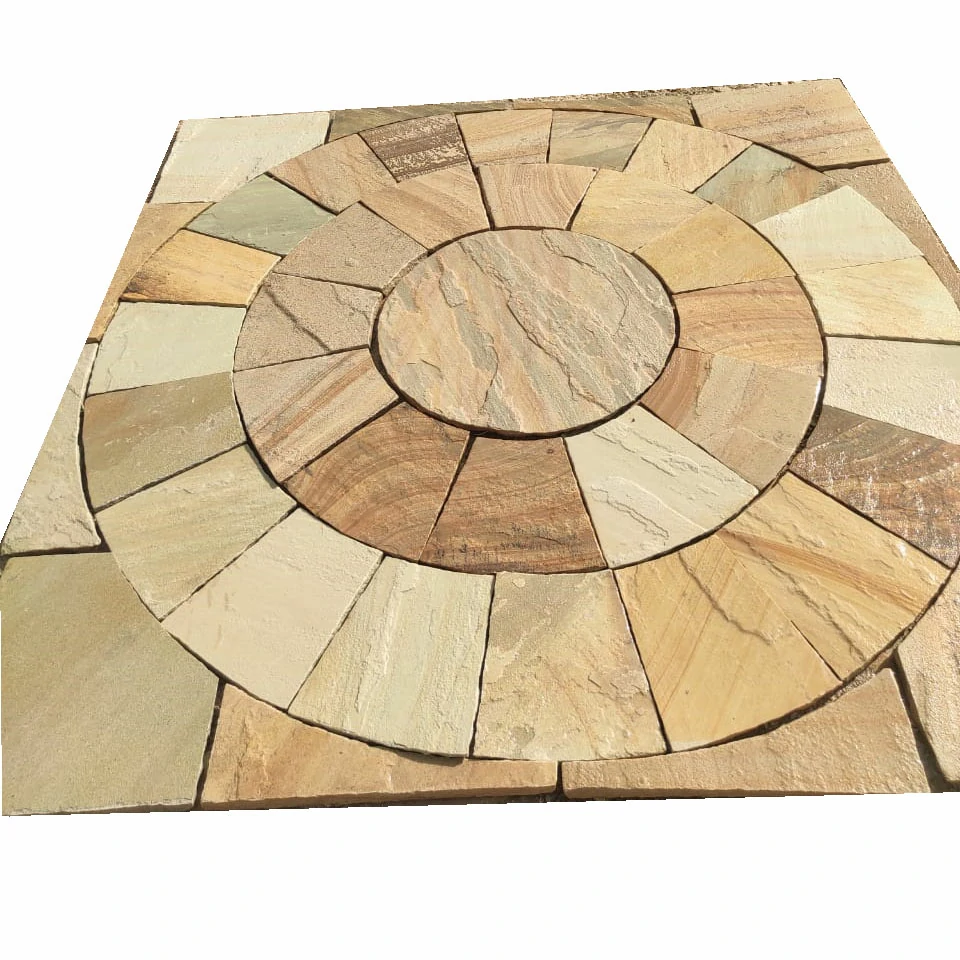 Fossil Mint Indian Sandstone Circle Kit - Riven - 1.8m Diameter - 22mm