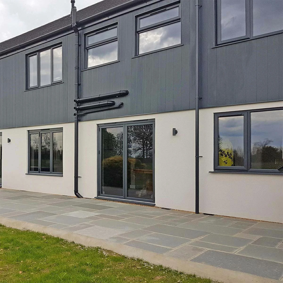 Grey Indian Limestone Paving Slabs - Sawn Edges - Patio Kit - 22mm