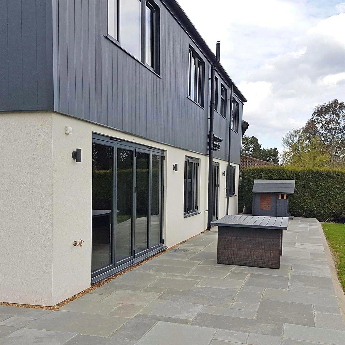 Grey Indian Limestone Paving Slabs - Sawn Edges - Patio Kit - 22mm