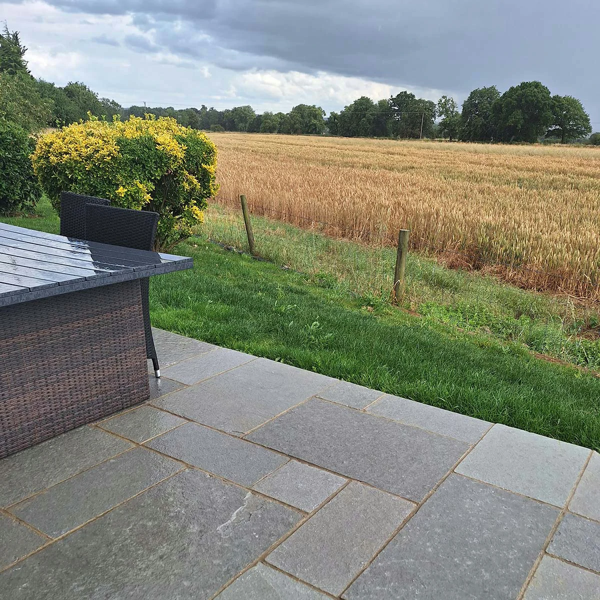 Grey Indian Limestone Paving Slabs - Sawn Edges - Patio Kit - 22mm