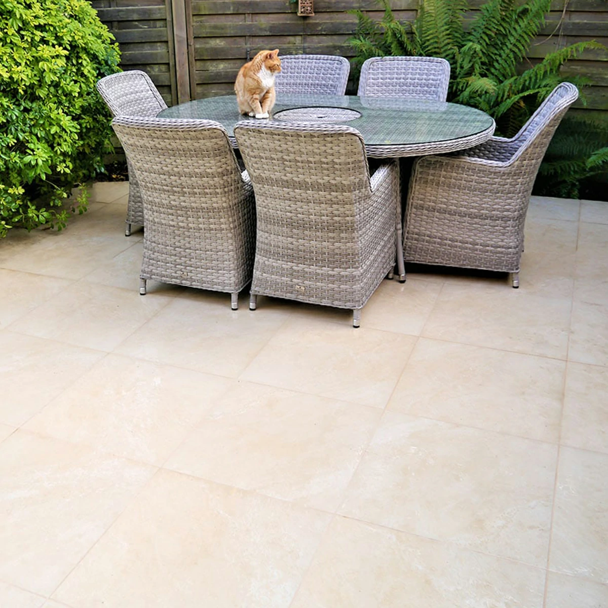 Ivory Outdoor Porcelain Paving Tiles - 600x600 - 20mm