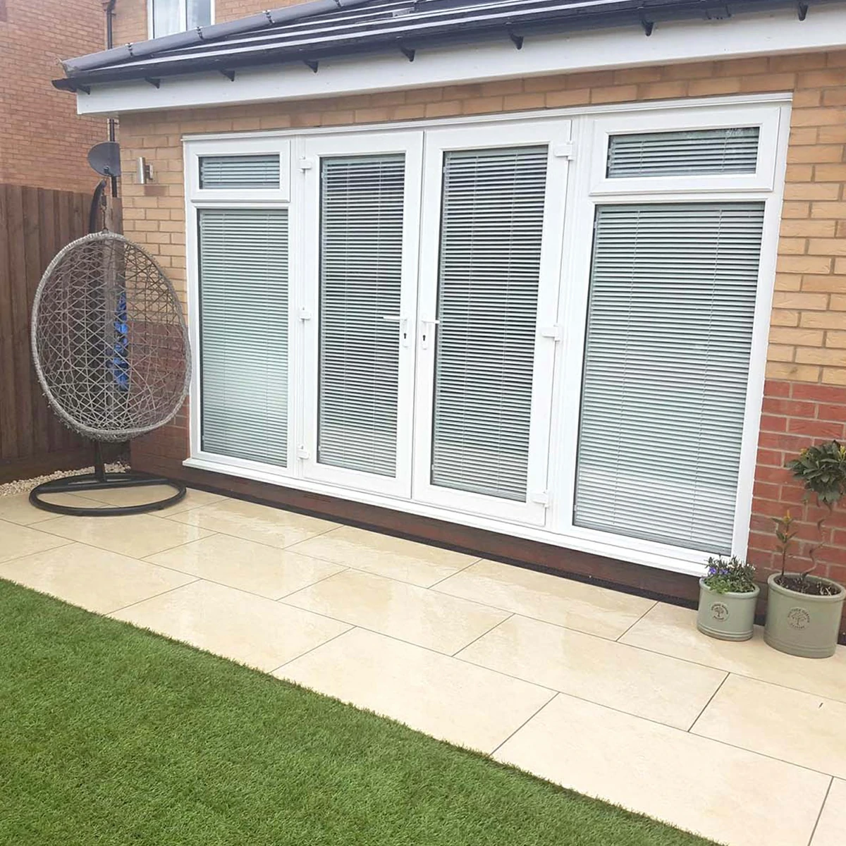 Ivory Outdoor Porcelain Paving Tiles - 600x900 - 20mm