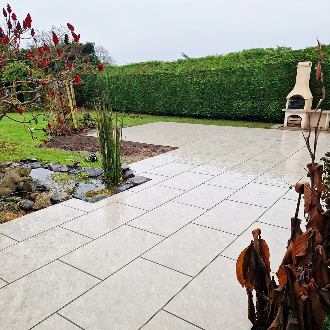 Ivory Outdoor Porcelain Paving Tiles - 600x900 - 20mm