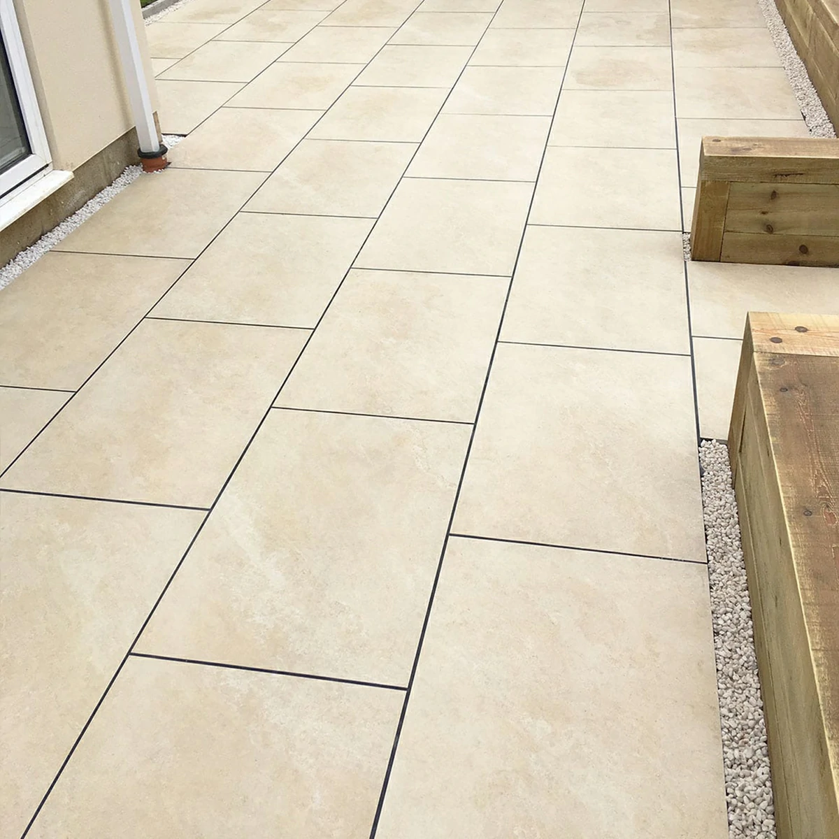 Ivory Outdoor Porcelain Paving Tiles - 600x900 - 20mm