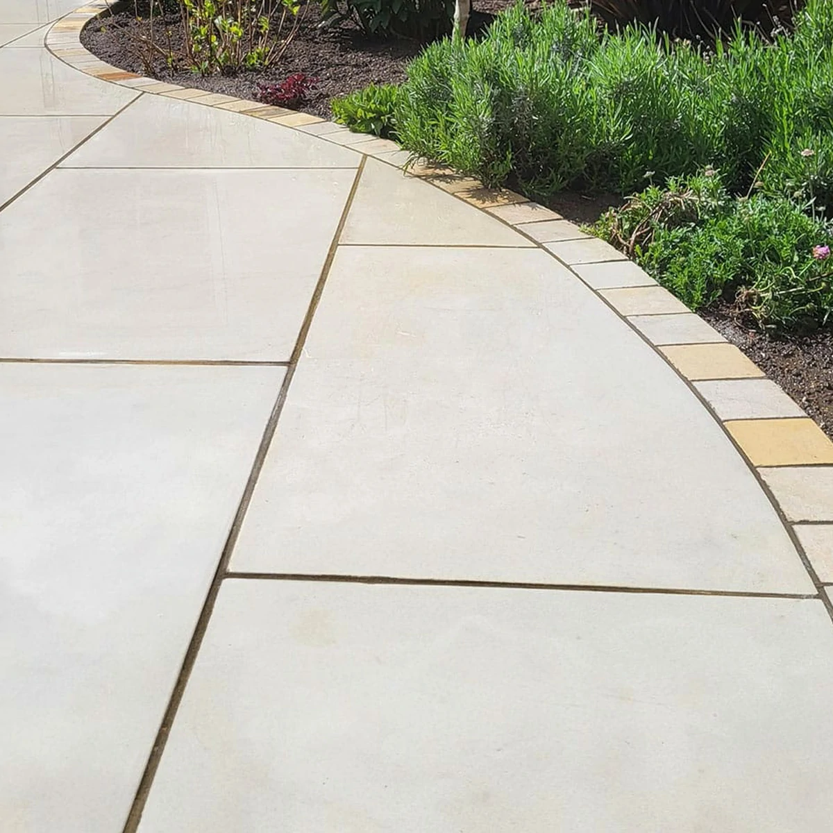 Ivory Indian Sandstone Paving Slabs - Sawn & Honed - 600x900 - 20mm