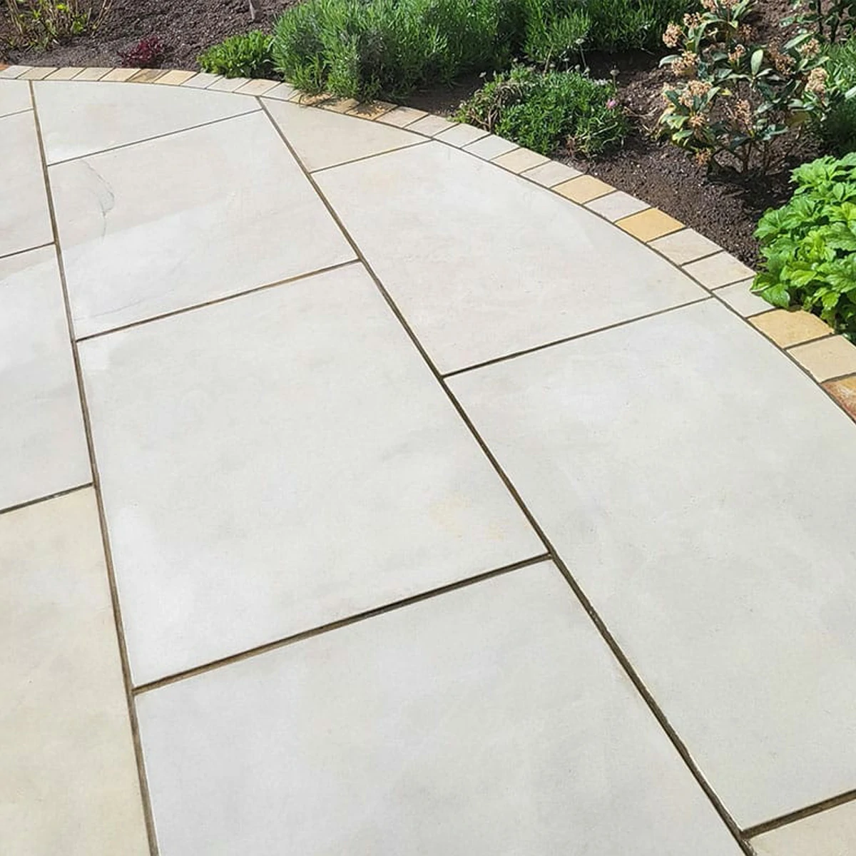 Ivory Indian Sandstone Paving Slabs - Sawn & Honed - 600x900 - 20mm