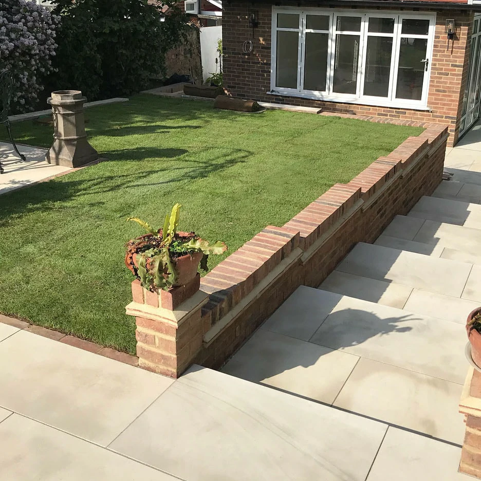Ivory Indian Sandstone Paving Slabs - Sawn & Honed - 600x900 - 20mm
