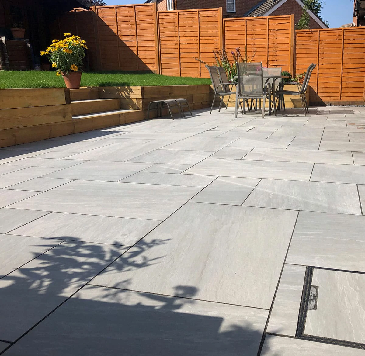 Kandla Grey Outdoor Porcelain Paving Tiles - Patio Kit - 20mm