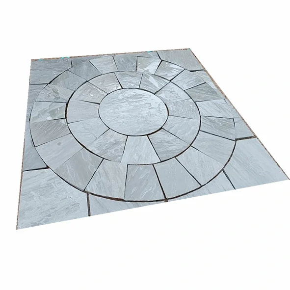 Kandla Grey Indian Sandstone Circle Kit - Riven - 2.4m Diameter - 22mm