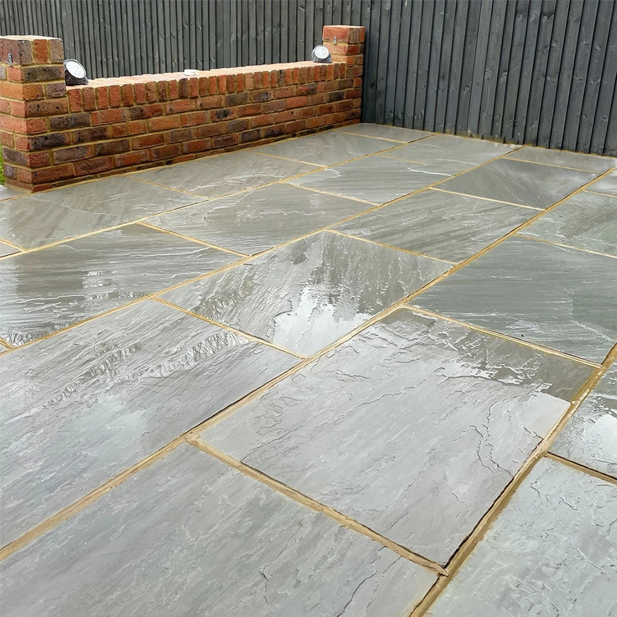 Kandla Grey Indian Sandstone Paving Slabs - Tumbled - 600x900 - 22mm