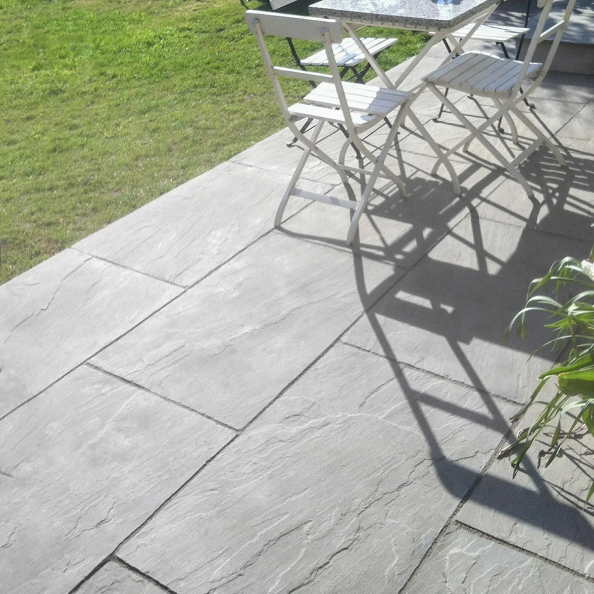 Kandla Grey Indian Sandstone Paving Slabs - Tumbled - 600x900 - 22mm