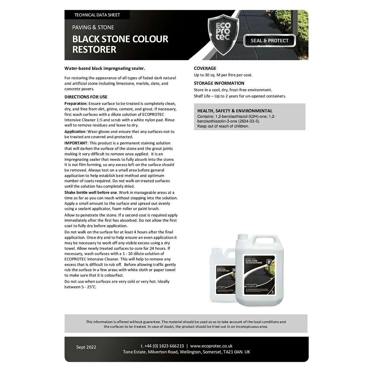 EcoProTec - Black Stone Colour Restorer - 5 Litre