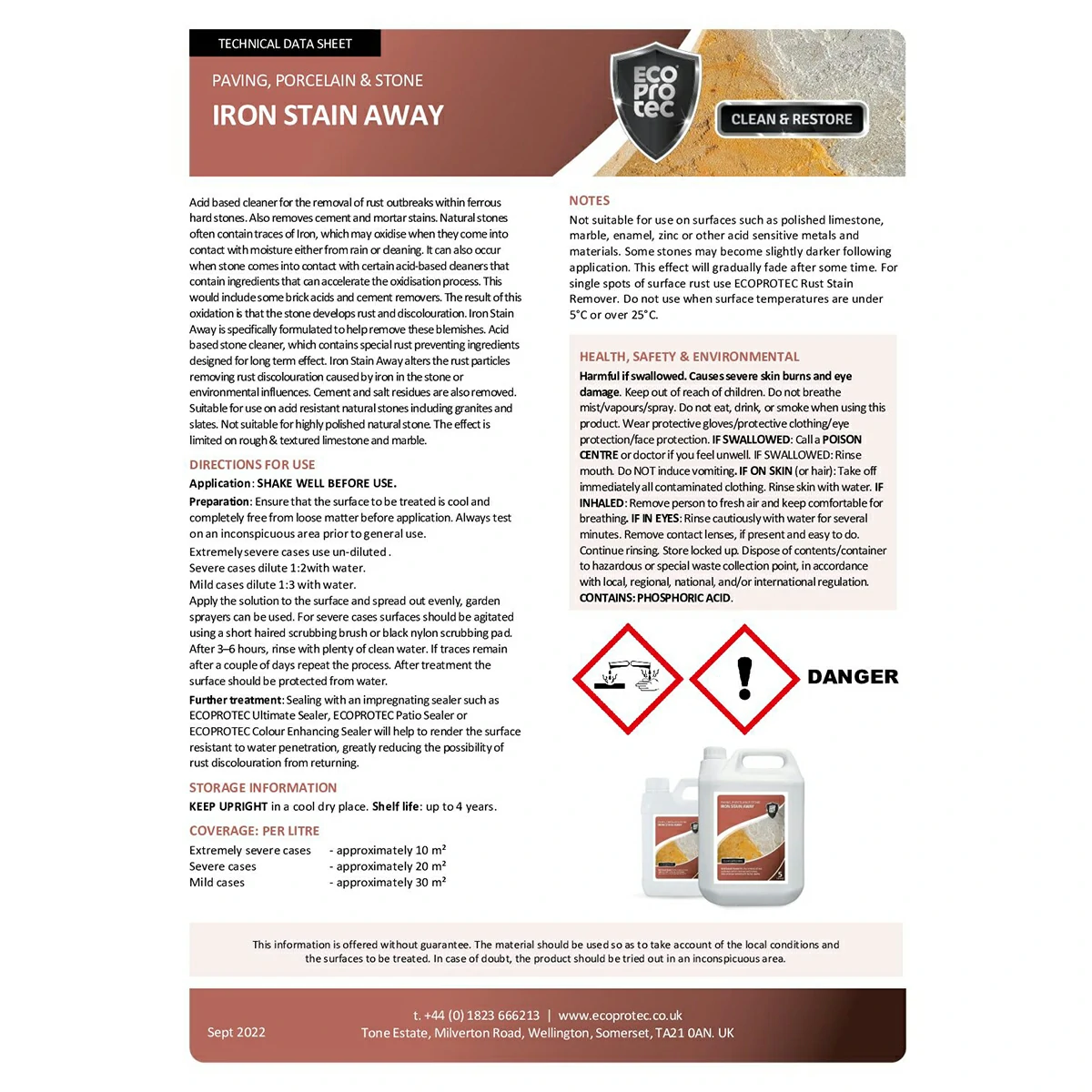 EcoProTec - Iron Stain Away - 5 Litre