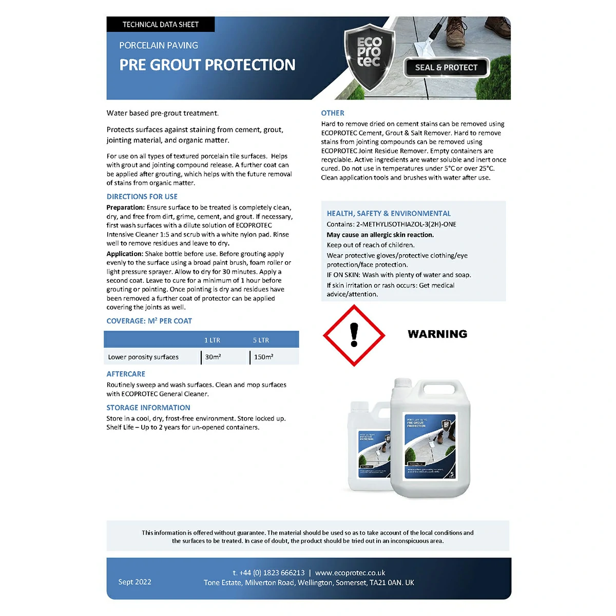 EcoProTec - Pre Grout Protection - 5 Litre