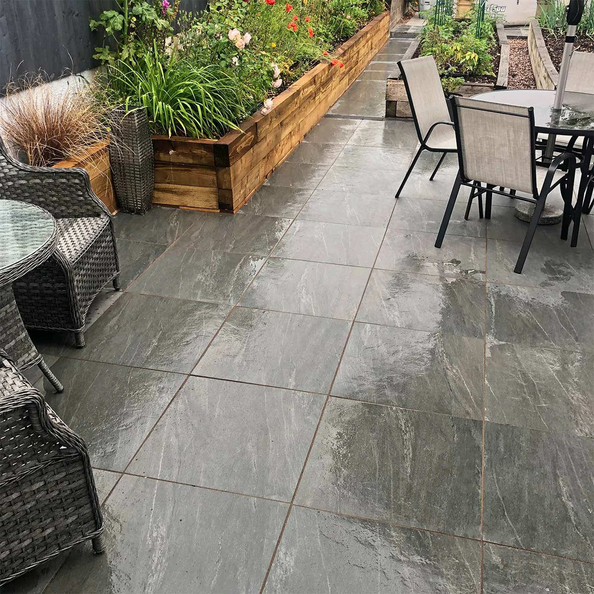Nero Outdoor Porcelain Paving Tiles - 600x600 - 20mm
