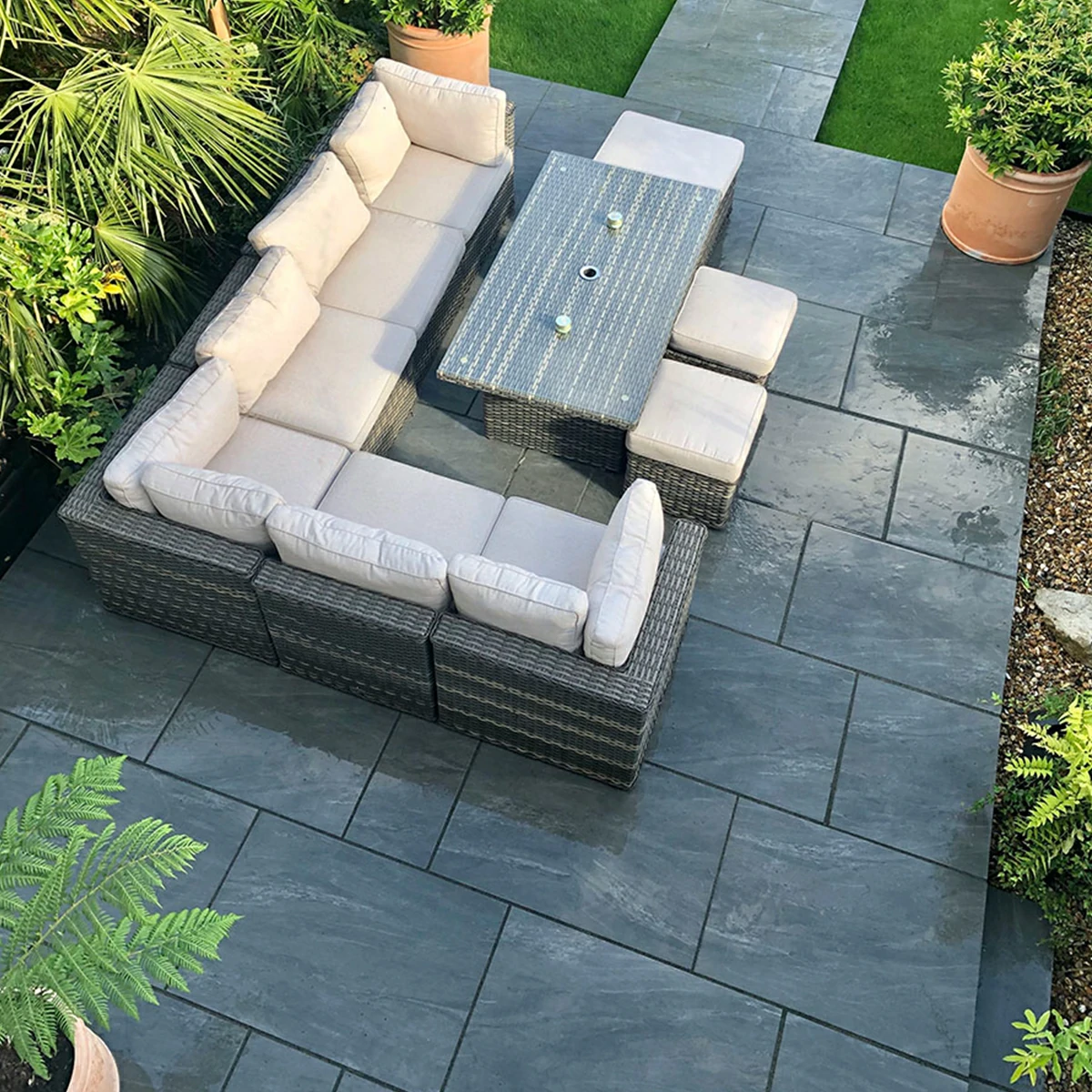 Nero Outdoor Porcelain Paving Tiles - 600x600 - 20mm