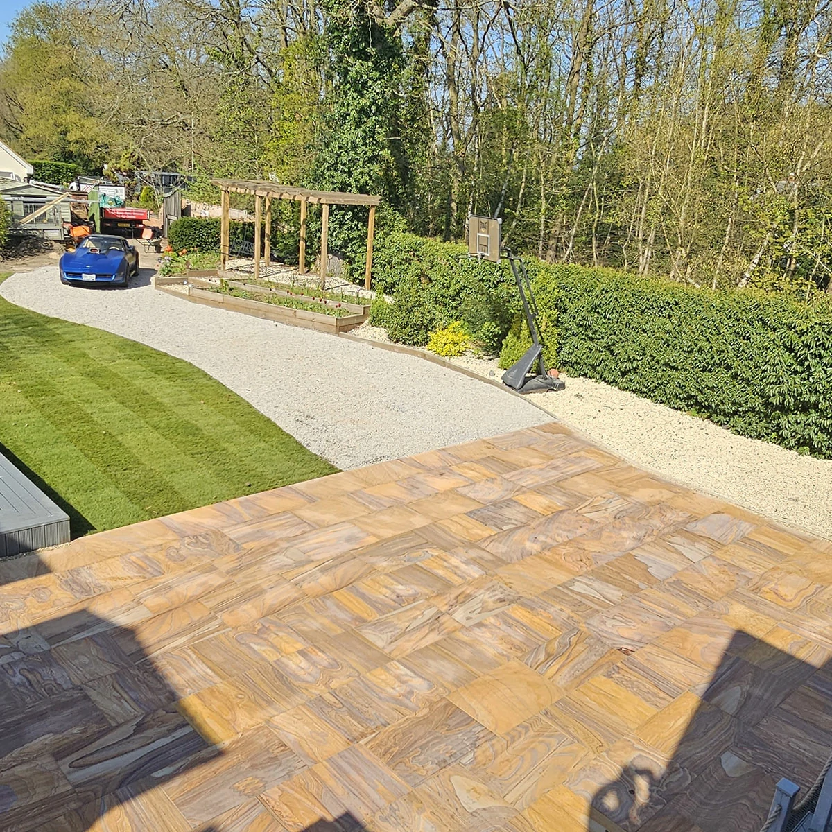 Rainbow Indian Sandstone Paving Slabs - Sawn & Honed - 600x295 - 22mm