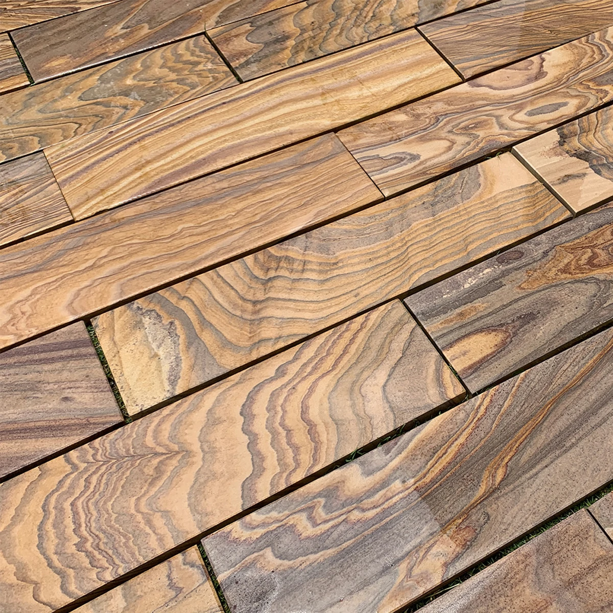 Rainbow Indian Sandstone Paving Slabs - Sawn & Honed - 600x295 - 22mm