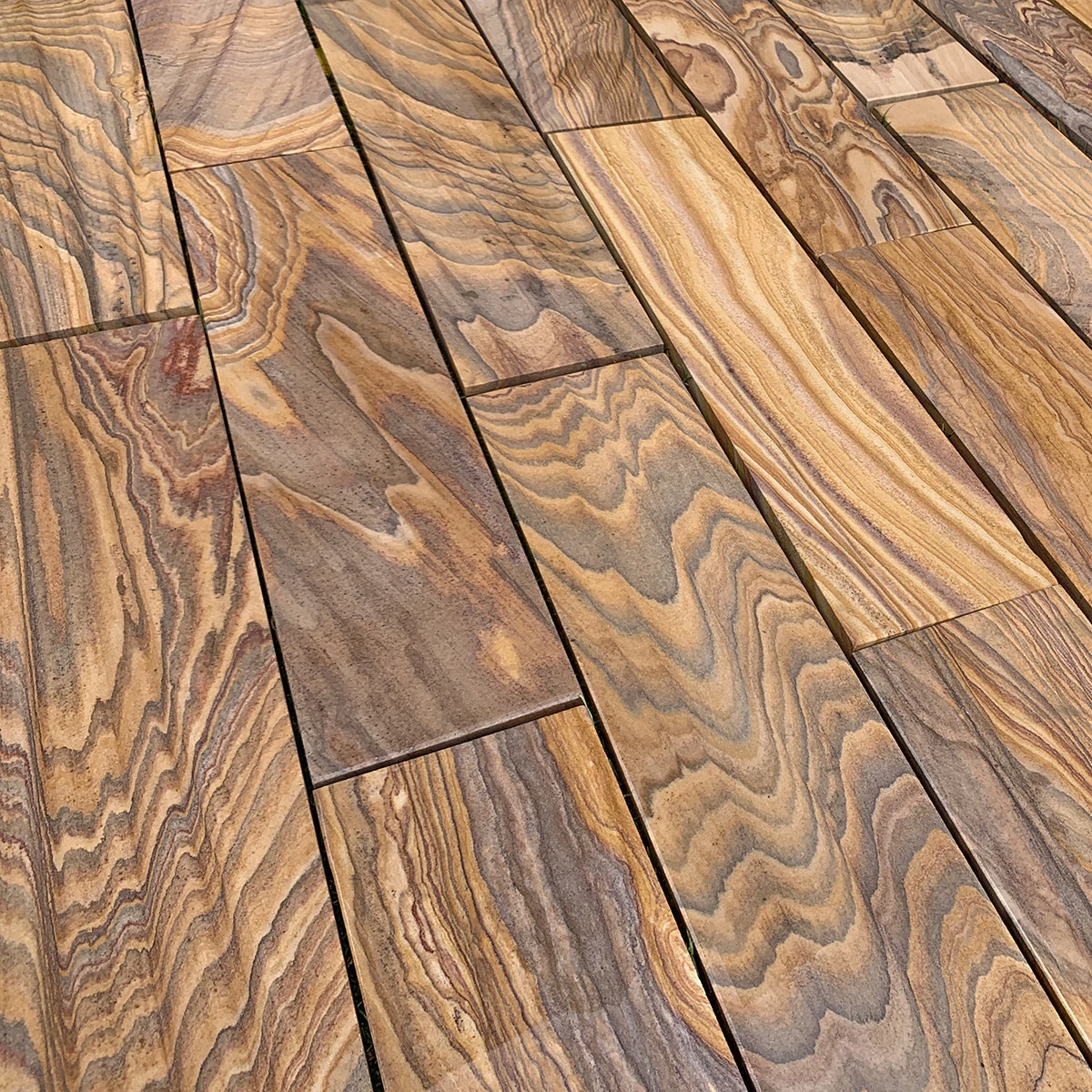 Rainbow Indian Sandstone Paving Slabs - Sawn & Honed - 600x295 - 22mm