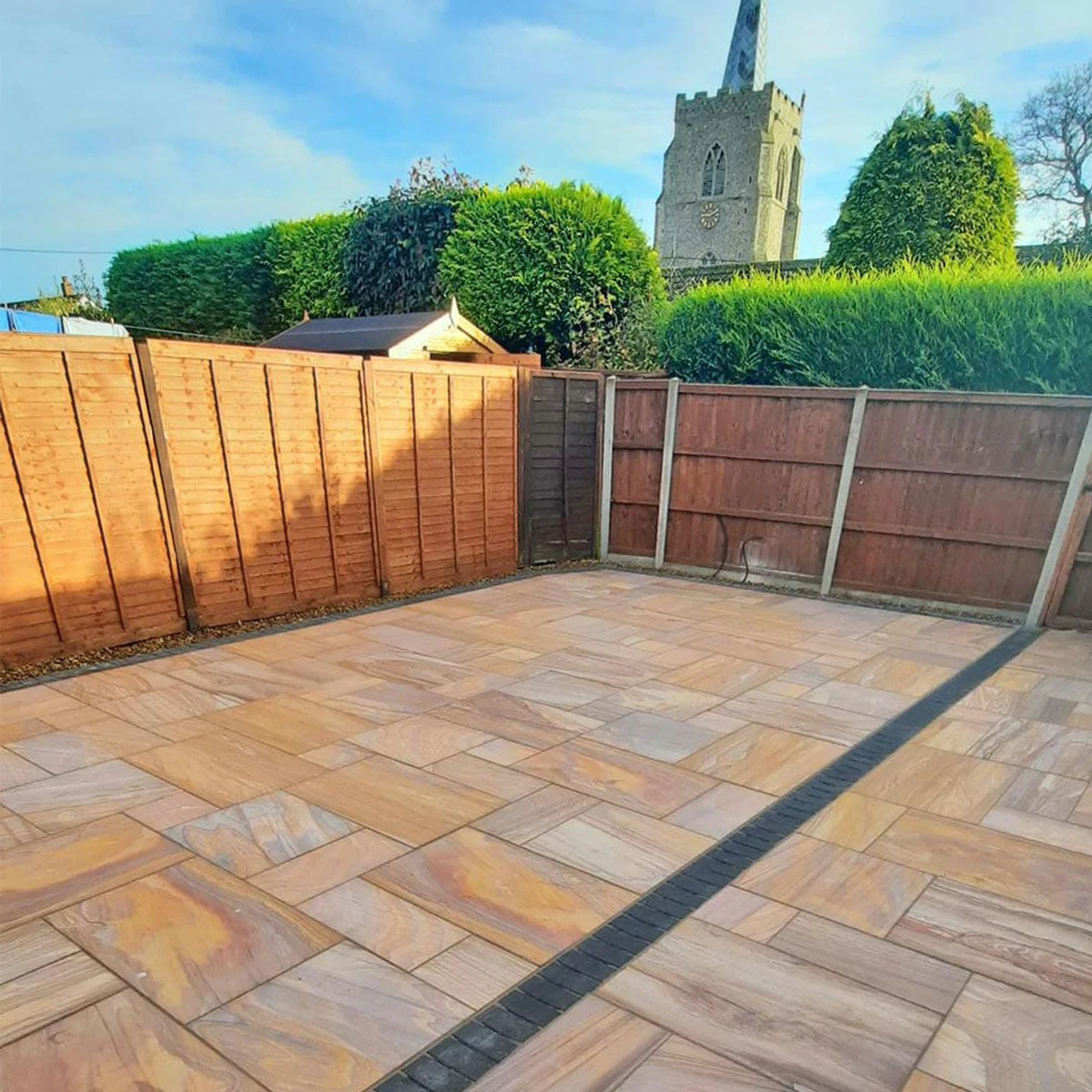 Rainbow Indian Sandstone Paving Slabs - Sawn & Honed - 600x600 - 22mm