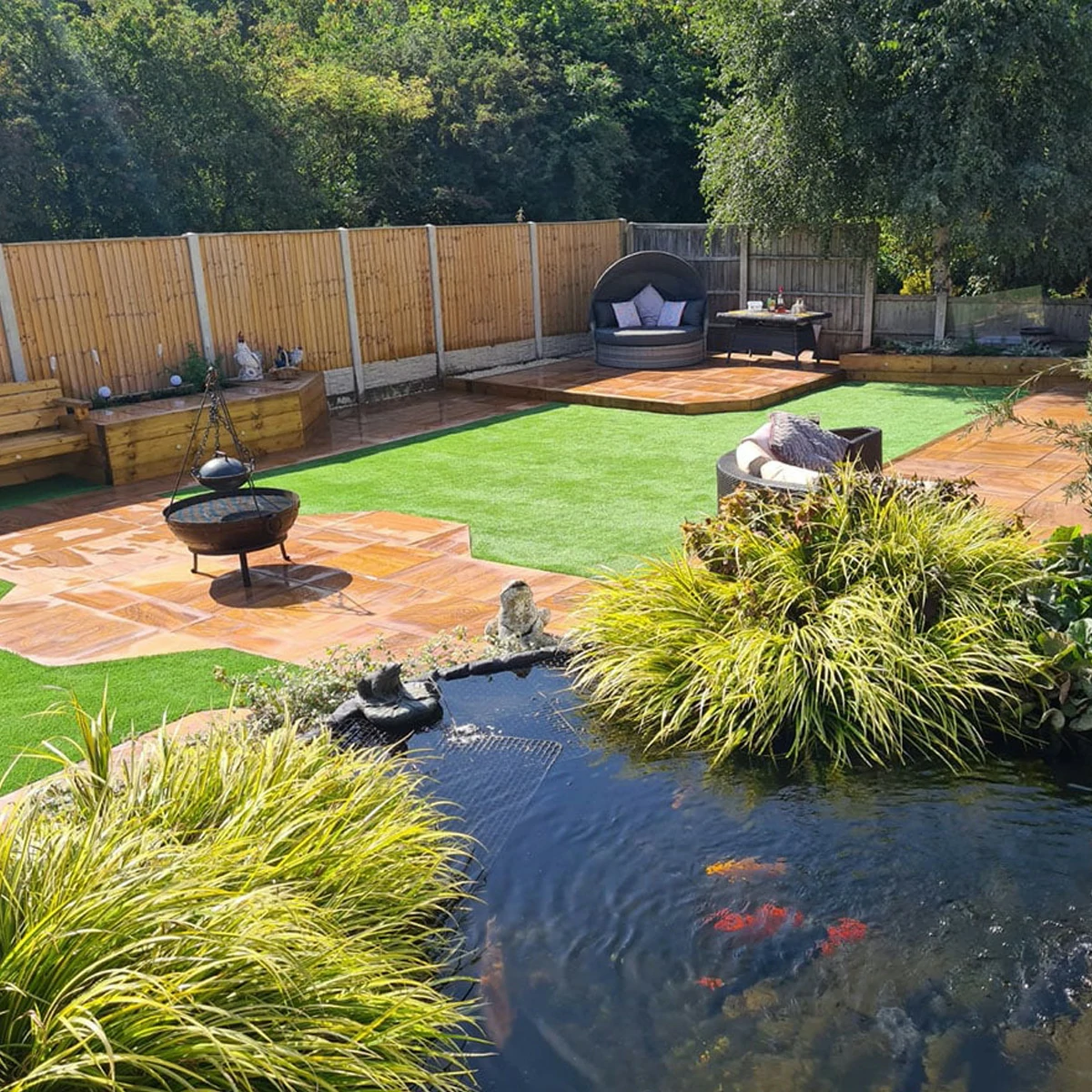 Rainbow Indian Sandstone Paving Slabs - Sawn & Honed - 600x600 - 22mm