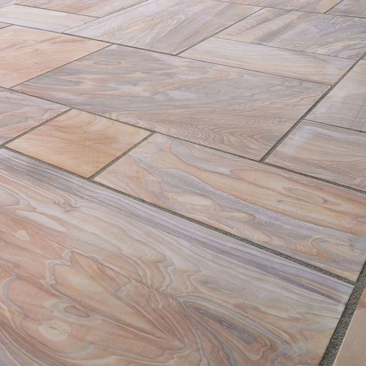 Rainbow Indian Sandstone Paving Slabs – Sawn & Honed – 600×900 – 22mm