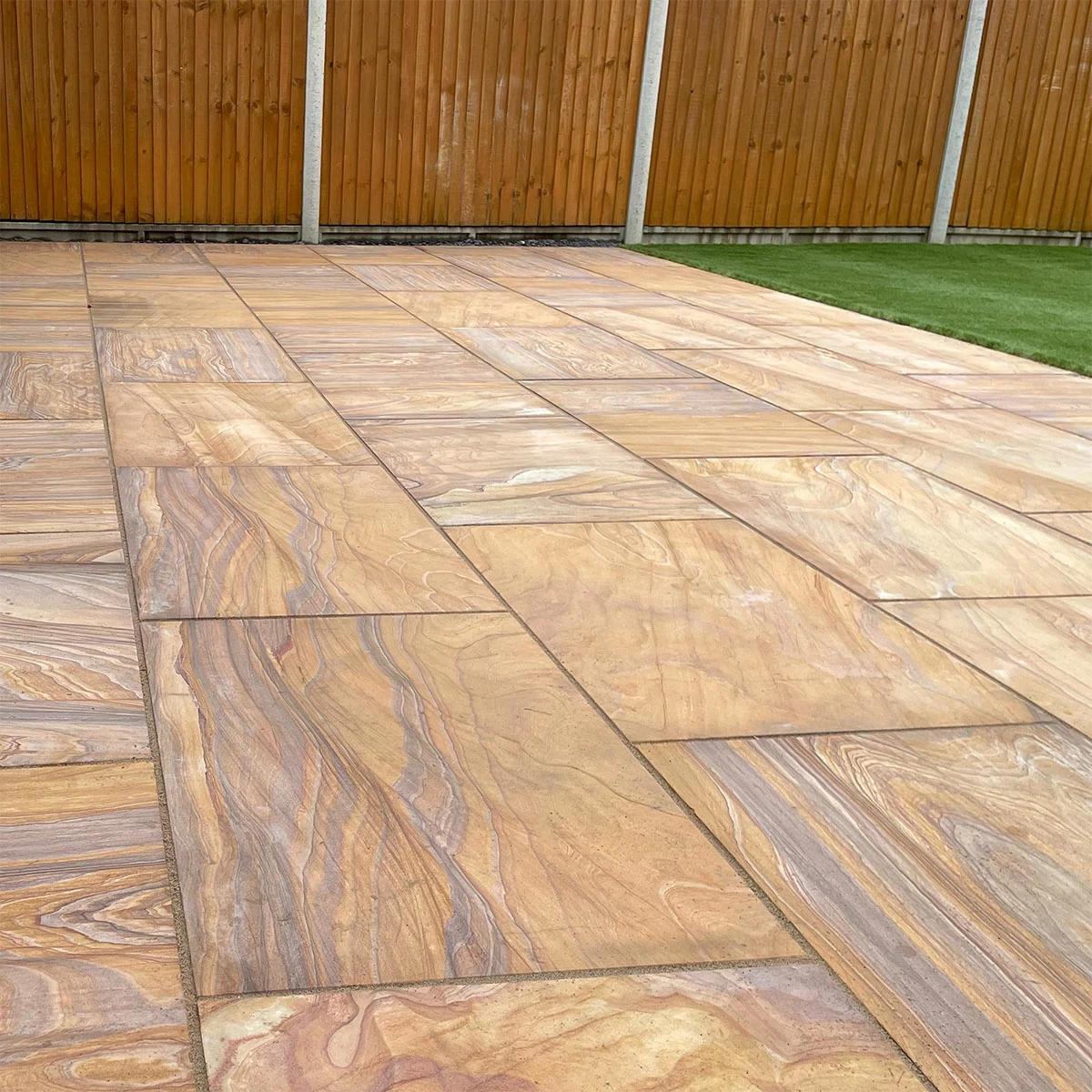 Rainbow Indian Sandstone Paving Slabs – Sawn & Honed – 600×900 – 22mm