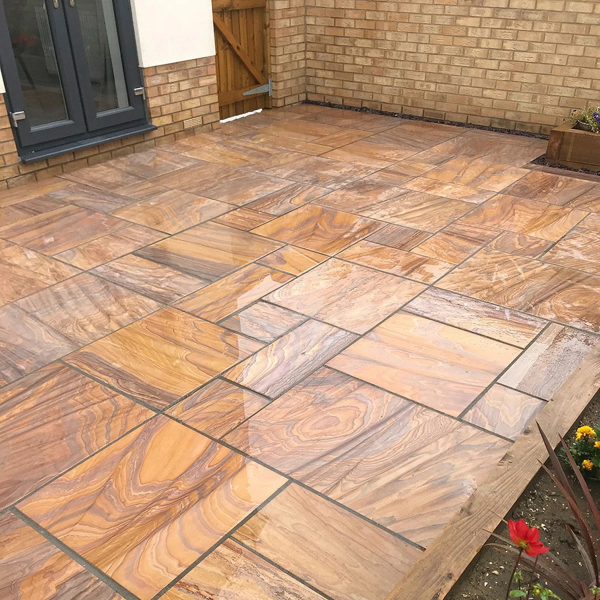 Rainbow Indian Sandstone Paving Slabs – Sawn & Honed – 600×900 – 22mm