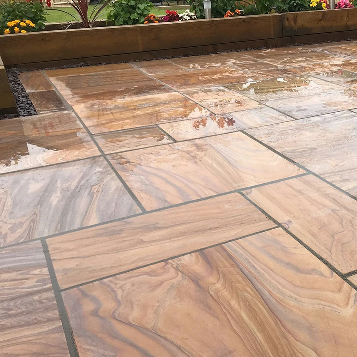 Rainbow Indian Sandstone Paving Slabs – Sawn & Honed – 600×900 – 22mm