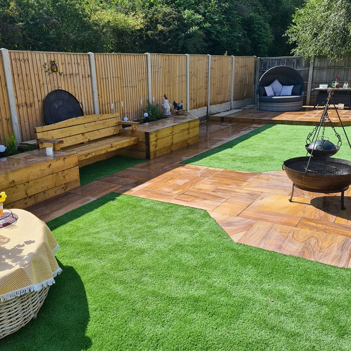 Rainbow Indian Sandstone Paving Slabs - Sawn & Honed - Patio Kit - 22mm