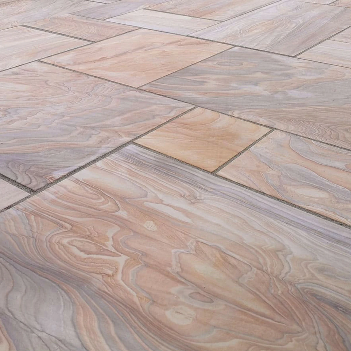 Rainbow Indian Sandstone Paving Slabs - Sawn & Honed - Patio Kit - 22mm