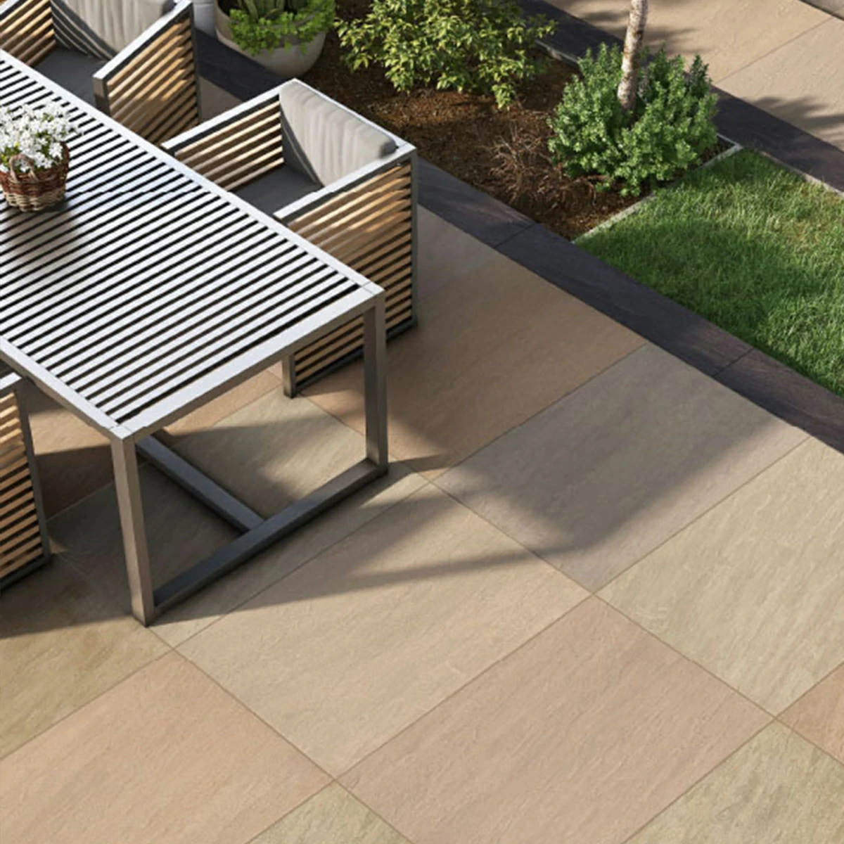 Raj Green Outdoor Porcelain Paving Tiles - 600x600 - 20mm