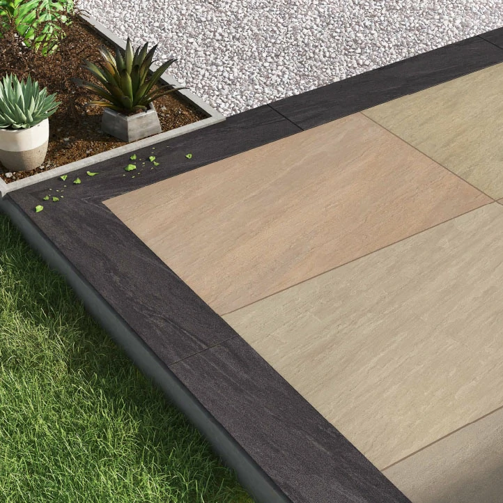 Raj Green Outdoor Porcelain Paving Tiles - Patio Kit - 20mm