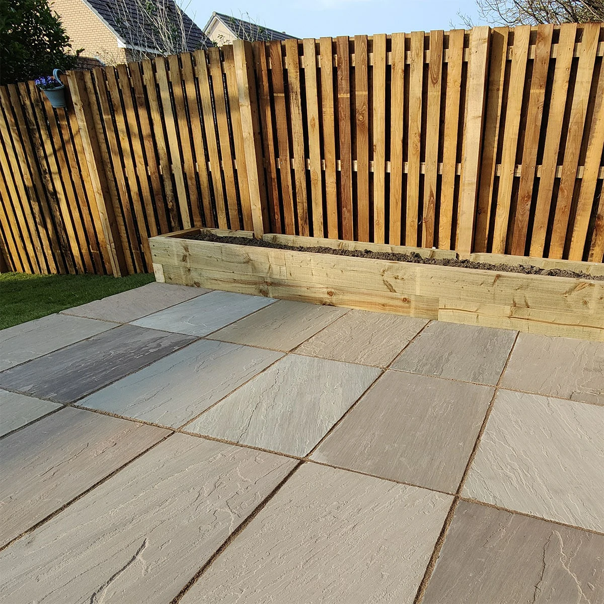 Raj Green Indian Sandstone Paving Slabs – Tumbled – 600x290 – 22mm