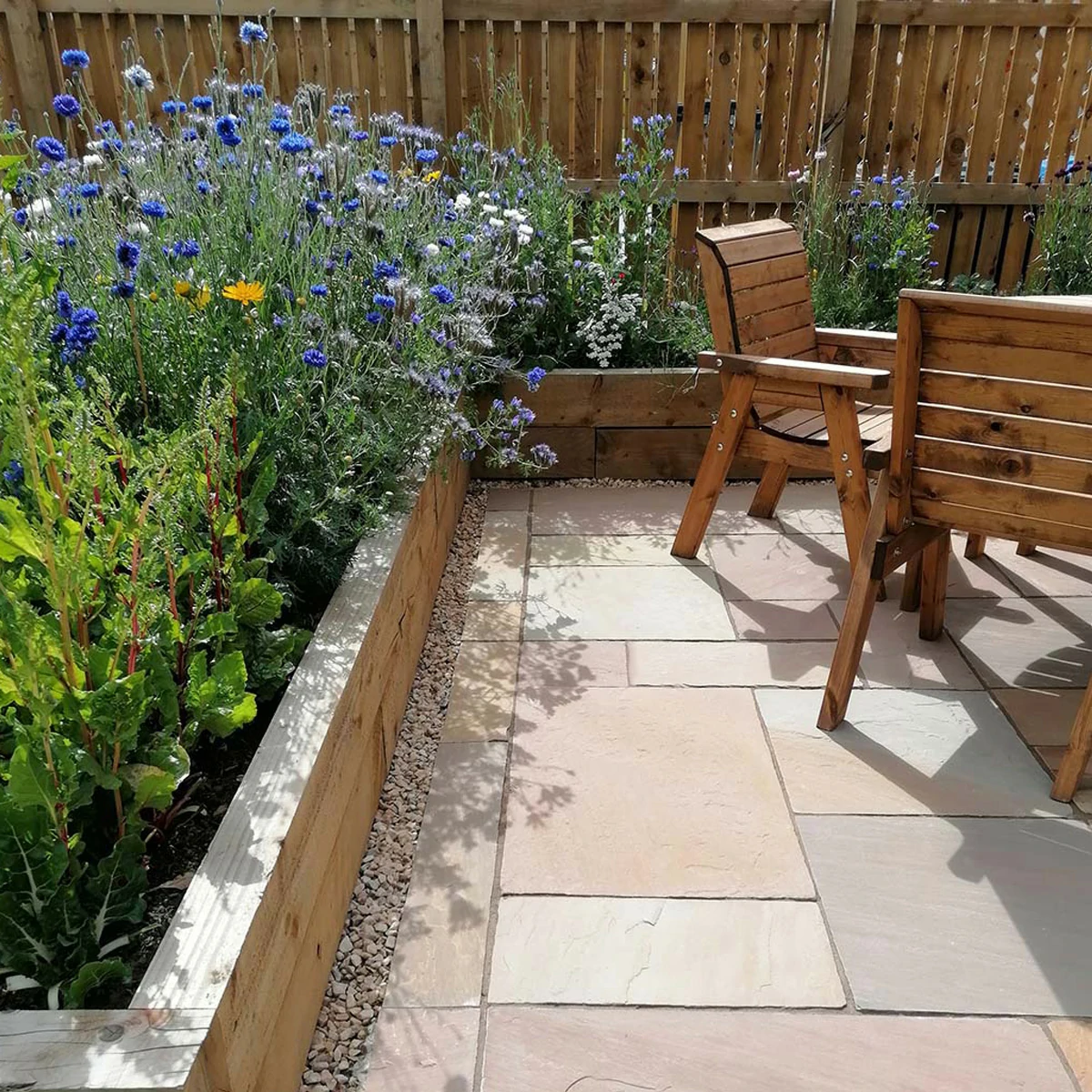 Rippon Buff Indian Sandstone Paving Slabs - Riven - 600x290 - 22mm